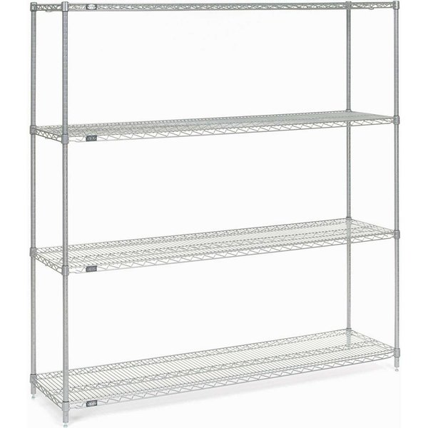 Nexel Wire Shelving, Poly-Z-Brite, 72W X 18D X 86H 18728Z